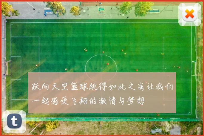 跃向天空篮球跳得如此之高让我们一起感受飞翔的激情与梦想